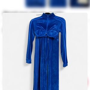 Adidas x Jeremy Scott blue velour tracksuit Size XS crop top and XXS pants